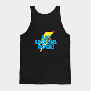 ART LESSONS ROCK! LIGHTNING LOGO SLOGAN FOR TEACHERS, LECTURERS ETC Tank Top